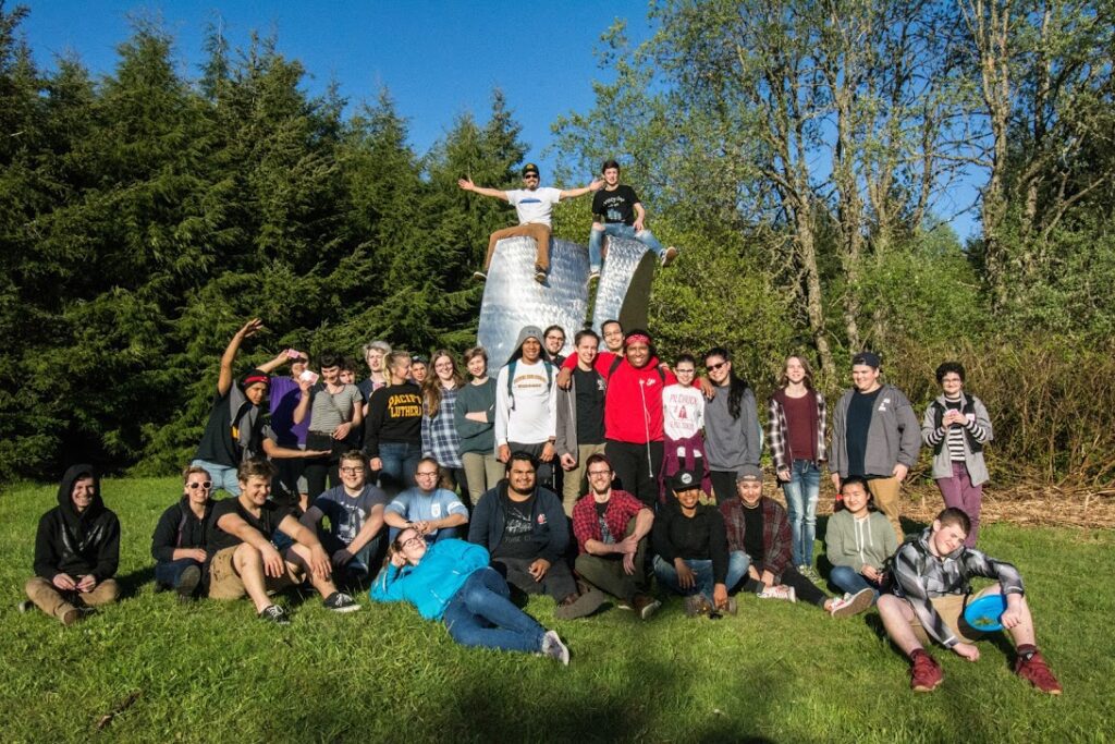 Hilltop Artists students posed during a retreat at the Pilchuck Glass School.