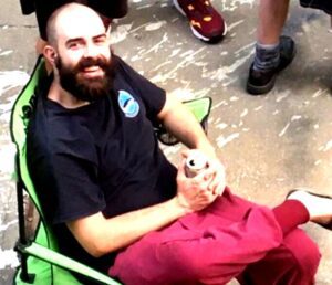 Photograph of Hilltop Artist alum and glass artist Dylan Atinkson-Betz