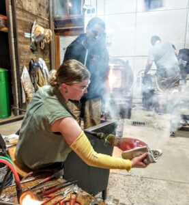 Hilltop Artists daytime instructor Samantha, works at Pilchuck Glass School